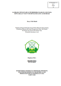 Image of GAMBARAN PENGETAHUAN PEMBERSIHAN KARANG GIGI PADA SISWA KELAS V DAN VI DI SDN KAYEE LEUE ACEH BESAR