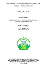 Image of ANALISIS KERAGAMAN KONSUMSI DAN KEPADATAN GIZI TERHADAP STATUS GIZI BALITA