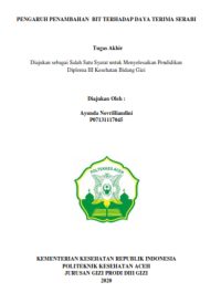 Image of PENGARUH PENAMBAHAN BIT TERHADAP DAYA TERIMA SERABI