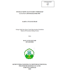 Image of TINGKAT KEPUASAN PASIEN TERHADAP LAYANAN APOTEK KLINIK PIM