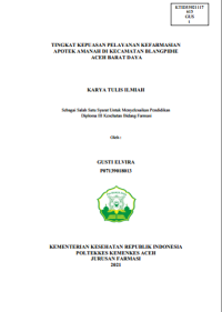 Image of TINGKAT KEPUASAN PELAYANAN KEFARMASIAN APOTEK AMANAH DI KECAMATAN BLANGPIDIE ACEH BARAT DAYA