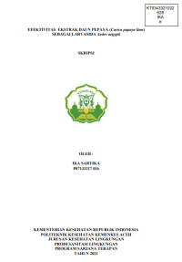 Image of EFEKTIVITAS EKSTRAK DAUN PEPAYA (Carica papaya linn) SEBAGAI LARVASIDA Aedes aegypti