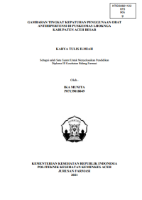 Image of GAMBARAN TINGKAT KEPATUHAN PENGGUNAAN OBAT ANTIHIPERTENSI DI PUSKESMAS LHOKNGA KABUPATEN ACEH BESAR