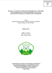 Image of HUBUNGAN STUNTING TERHADAP PERKEMBANGAN MOTORIK PADA MURID DI TK AL WASHLIYAH DESA ALUE NAGA KECAMATAN SYIAH KUALA KABUPATEN ACEH BESAR