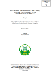 Image of PENGARUH POLA HIDUP BERSIH DAN SEHAT ( PHBS) TERHADAP STATUS GIZI PADA LANSIA DI KAMPUNG JAWA BANDA ACEH