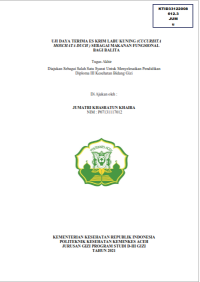 Image of UJI DAYA TERIMA ES KRIM LABU KUNING (CUCURBITA 
MOSCHATA DUCH ) SEBAGAI MAKANAN FUNGSIONAL BAGI BALITA