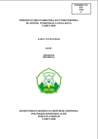 Image of PERESEPAN OBAT NARKOTIKA DAN PSIKOTROPIKA DI APOTEK PUSKESMAS LANGSA KOTA TAHUN 2019