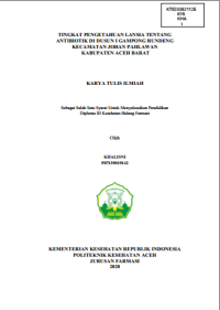 Image of TINGKAT PENGETAHUAN LANSIA TENTANG ANTIBIOTIK DI DUSUN I GAMPONG RUNDENG KECAMATAN JOHAN PAHLAWAN KABUPATEN ACEH BARAT