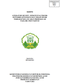 Image of LITERATURE REVIEW : EFEKTIVITAS TEKNIK HYPNOBREASTFEEDING DAN TERAPI MUSIK
TERHADAP KELANCARAN PRODUKSI ASI PADA IBU POST PARTUM
