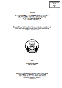 Image of HUBUNGAN DERAJAT KEASAMAN (PH) SALIVA DENGAN STATUS KARIES GIGI PADA REMAJA SANTRI
DI DAYAH BABUL MAGFIRAH COT KEUENG ACEH BESAR