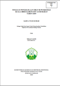 Image of TINJAUAN PENGELOLAAN OBAT DI PUSKESMAS KUALA BHEE KABUPATEN ACEH BARAT
TAHUN 2019