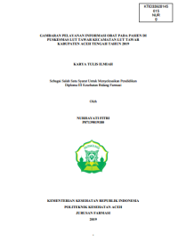 Image of GAMBARAN PELAYANAN INFORMASI OBAT PADA PASIEN DI PUSKESMAS LUT TAWAR KECAMATAN LUT TAWAR KABUPATEN ACEH TENGAH TAHUN 2019