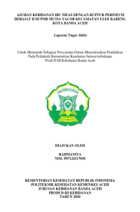 Image of ASUHAN KEBIDANAN IBU NIFAS DENGAN RUPTUR PERINEUM DERAJAT II DI PMB MUTIA YACOB KECAMATAN ULEE KARENG KOTA BANDA ACEH