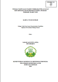 Image of TINGKAT KEPUASAN PASIEN TERHADAP PELAYANAN KEFARMASIAN DI PUSKESMAS DARUL IMARAH PERIODE MARET 2021