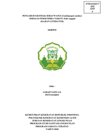 Image of PENGARUH EKSTRAK SERAI WANGI (Cymbopogon nardus) SEBAGAI INSEKTISIDA NABATI Aedes aegypti (KAJIAN LITERATUR)