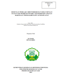 Image of HUBUNGAN PERILAKU HIDUP BERSIH DAN SEHAT DENGAN STATUS GIZI MURID SD NEGERI 1 SEUBADEH KECAMATAN BAKONGAN TIMUR KABUPATEN ACEH SELATAN