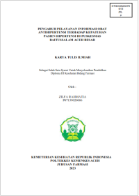 Image of PENGARUH PELAYANAN INFORMASI OBAT ANTIHIPERTENSI TERHADAP KEPATUHAN PASIEN HIPERTENSI DI PUSKESMAS BAITUSSALAM ACEH BESAR