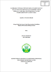 Image of GAMBARAN TINGKAT PENGETAHUAN PASIEN RAWAT JALAN TENTANG PENGGUNAAN SENDOK TAKAR SEDIAAN CAIR ORAL DI PUSKESMAS TANAH PASIR KABUPATEN ACEH UTARA