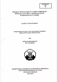 Image of Tingkat Pengetahuan Pasien Terhadap Penggunaan Obat Amoxicillin Di Puskesmas Kuta Baro