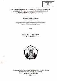 Image of Uji Fitokimia Dan Daya Hambat Ekstrak Etanol Umbi Gadung ( Dioscorea Hispida Dennts) Terhadap Pertumbuhan Staphylococcus Aureus