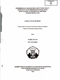 Image of Pemeriksaan Kadar Siklamat Pada Jelly Kemasan Yang Beredar Di Swalayan Kota Banda Aceh Dengan Metode Titrasi Bebas air