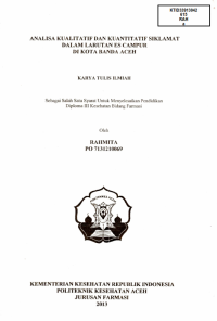 Image of Analisis Kualitatif Dan Kantitatif Siklamat Dalam Larutan Es Campur Di Kota Banda Aceh