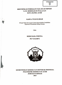 Image of Identifikasi Formalin Pada Buah Import Yang Beredar Di Swalayan Kota Banda Aceh