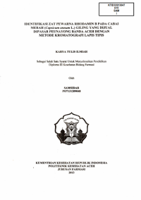 Image of Identifikasi Zat Pewarna Rhodamin-B Pada Cabai Merah (Capsicum Annum L.) Giling Yang Dijual Di Pasar Peunayaong Banda Aceh Dengan Metode Kromatogrfafi Lapis Tipis