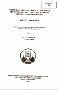 Image of Formulasi Sediaan Sabun Mandi Padat Dengan Bahan Aktif Ekstrak Biji Buah Alpukat (Persea Americana Mill)