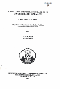 Image of Uji Cemaran Bakteri Pada Nata De Coco Yang Beredar Di Banda Aceh