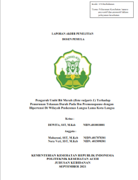 Image of LAPORAN AKHIR PENELITIAN DOSEN PEMULA : Pengaruh Umbi Bit Merah (Beta vulgaris L) Terhadap Penurunan Tekanan Darah Pada Ibu Premenopause dengan Hipertensi Di Wilayah Puskesmas Langsa Lama Kota Langsa