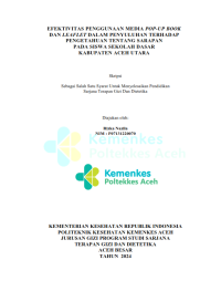 Image of Efektivitas Penggunaan Media Pop Up dan Leaflet Dalam Penyuluhan Terhadap Pengetahuan Tentang Sarapan Pada Siswa Sekolah Dasar Kabupaten Aceh Utara