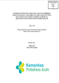 Image of GAMBARAN PENGETAHUAN IBU BALITA TENTANG PEMBERIAN MAKANAN BAYI DAN ANAK (PMBA)  DAN PREVALENSI STUNTING PADA  BALITA USIA 0-24 BULAN DI DESA NAMO BUAYA KECAMATAN SULTAN DAULAT KOTA SUBULUSSALAM