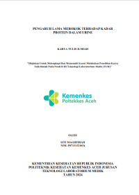 Image of PENGARUH LAMA MEROKOK TERHADAP KADAR PROTEIN DALAM URINE