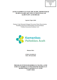 Image of ASUHAN KEBIDANAN PADA IBU HAMIL TRIMESTER III DI DESA KAJHU KECAMATAN BAITUSSALAM KABUPATEN ACEH BESAR