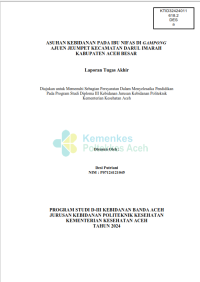 Image of ASUHAN KEBIDANAN PADA IBU NIFAS DI GAMPONG AJUEN JEUMPET KECAMATAN DARUL IMARAH KABUPATEN ACEH BESAR