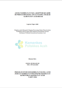 Image of ASUHAN KEBIDANAN PADA AKSEPTOR KB AKDR DI PMB RAUDHAH KECAMATAN DARUL IMARAH KABUPATEN ACEH BESAR