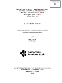 Image of FORMULASI SEDIAAN LILIN AROMATERAPI KOMBINASI MINYAK ATSIRI BUNGA MELATI (Jasminum sambac L.) DAN MINYAK ATSIRI LEMON (Citrus limon L.)