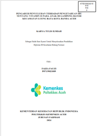 Image of PENGARUH PENYULUHAN TERHADAP PENGETAHUAN IBU TENTANG VITAMIN D PADA ANAK DI GAMPONG BATOH KECAMATAN LUENG BATA KOTA BANDA ACEH