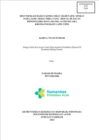 Image of IDENTIFIKASI BAHAN KIMIA OBAT SILDENAFIL SITRAT PADA JAMU SEHAT PRIA YANG  DIJUAL DI JALAN DIPONEGORO KOTA BANDA ACEH SECARA KROMATOGRAFI LAPIS TIPIS