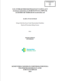 Image of UJI ANTIBAKTERI EKSTRAK DAUN SAWI LAUT (Launaea sarmentosa L) DARI PANTAI LAMPUUK ACEH BESAR TERHADAP Escherichia coli