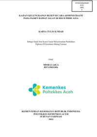 Image of KAJIAN KELENGKAPAN RESEP SECARA ADMINISTRATIF PADA PASIEN RAWAT JALAN DI RSUD PIDIE JAYA