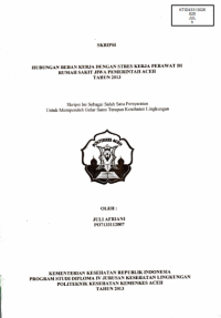 Image of Hubungan Beban Kerja Dengan Stres Perawat Di Rumah Sakit Jiwa Pemerintah Aceh Tahun 2013