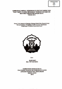Image of Gambaran Dampak Kebisingan Di Sekitar Pabrik Tauh Tamita Di Desa Meunasah Teungoh Kecamatan Beutong Kabupaten Nagan Raya Tahun 2013