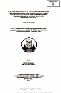 Image of Hubungan Pemakaian Obat Anti Nyamuk Dan Kebiasaan Masyarakat Mengantung Pakaian Terhadap Kasus Demam Berdarah Dengue (DBD) Di Desa Meunasah Aceh Besar Tahun 2013