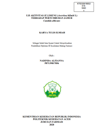 Image of UJI AKTIVITAS IE LIMENG (Averrhoa bilimbi LTERHADAP PERTUMBUHAN JAMUR Candida albicans