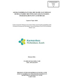 Image of ASUHAN KEBIDANAN PADA IBU HAMIL 24 DI DESA PA IMARAH KABUPATEN ACEH BESAR AN KEBIDANAN PADA IBU HAMIL 24-33 MINGGU PASHEU BEUTONG KECAMATAN 33 MINGGU  DARUL 
IMARAH KABUPATEN ACEH BESAR