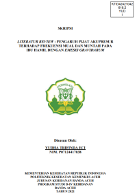 Image of LITERATUR REVIEW : PENGARUH PIJAT AKUPRESUR TERHADAP FREKUENSI MUAL DAN MUNTAH PADA IBU HAMIL DENGAN EMESIS GRAVIDARUM