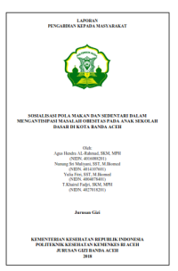Image of Sosialisasi Pola Makan Dan Sedentari Dalam Mengantisipasi Masalah Obesitas Pada Anak Sekolah Dasar Di Kota Banda Aceh