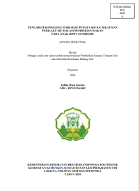 Image of PENGARUH KONSELING TERHADAP PENGETAHUAN, SIKAP DAN PERILAKU IBU DALAM PEMBERIAN MAKAN PADA ANAK DOWN SYNDROME